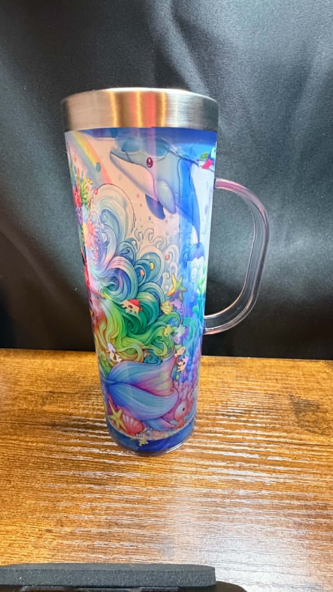 20OZ DOUBLE WALL SS SNOW GLOBE WITH HANDLE
