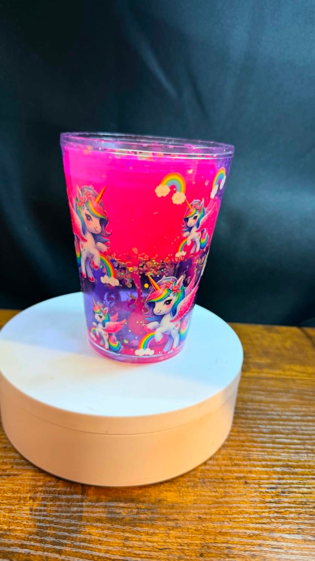 PRE-MADE 12 OZ ACRYLIC TAPERED SNOW GLOBE LEAK PROOF