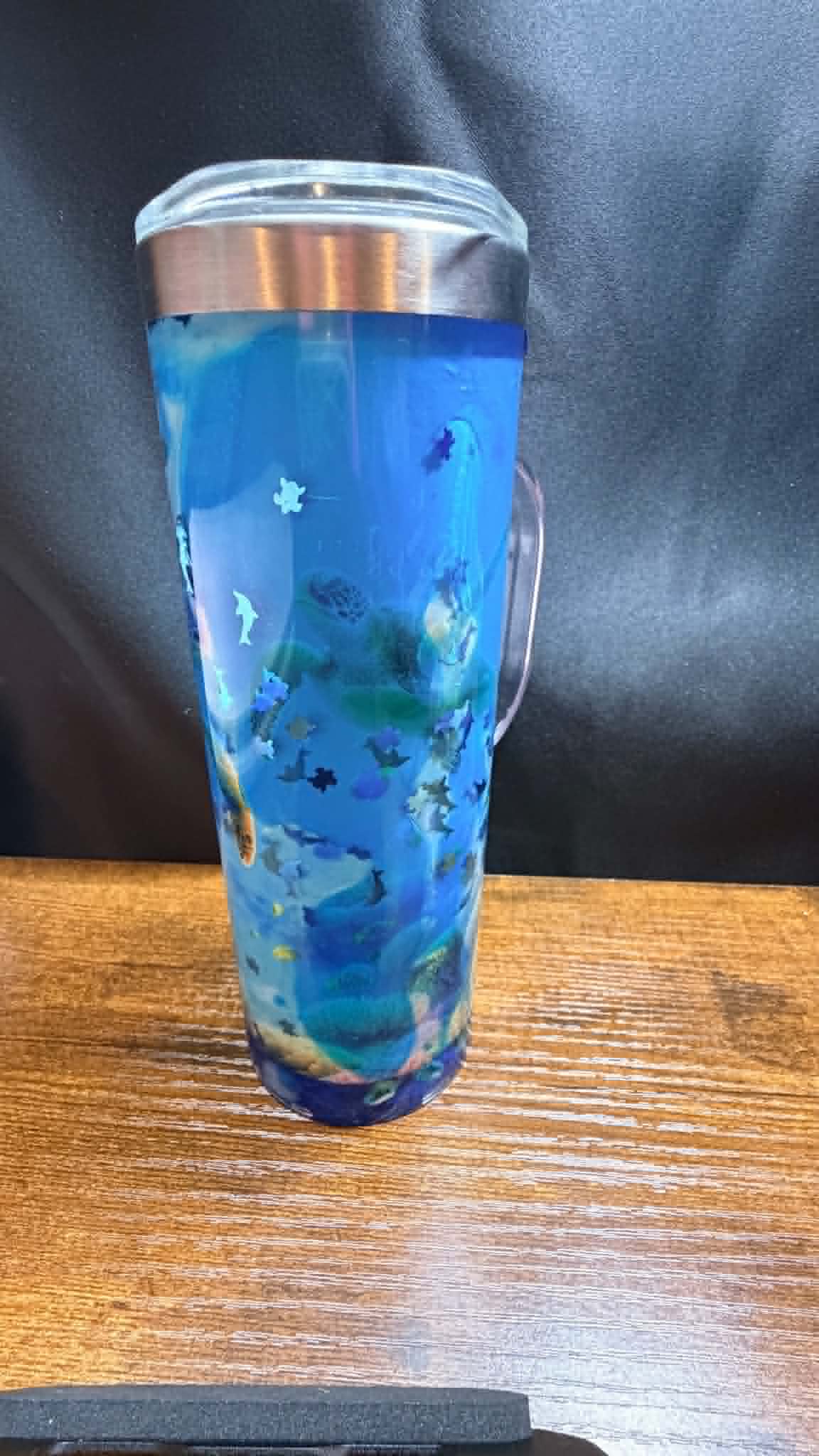 20OZ DOUBLE WALL SS SNOW GLOBE WITH HANDLE