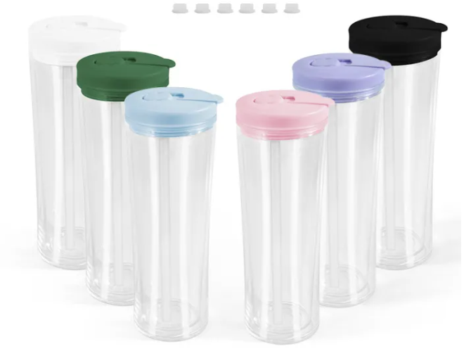 20OZ  ACRYLIC SNOW GLOBE CUP FLIP TOP