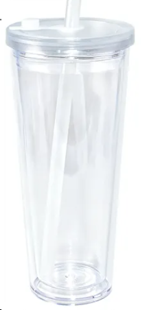 24OZ ACRYLIC SNOW GLOBE CUP TAPERED WITH LEAK PROOF TOP