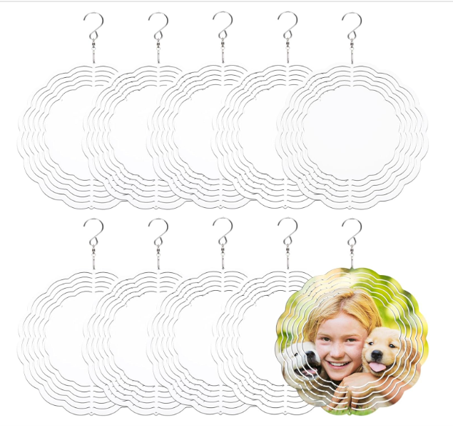 3D Aluminum Wind Spinners 10 Inch Hanging Wind Spinners Indoor Outdoor Spinner