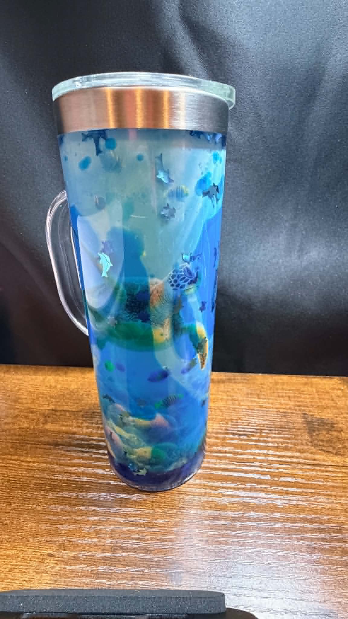 20OZ DOUBLE WALL SS SNOW GLOBE WITH HANDLE