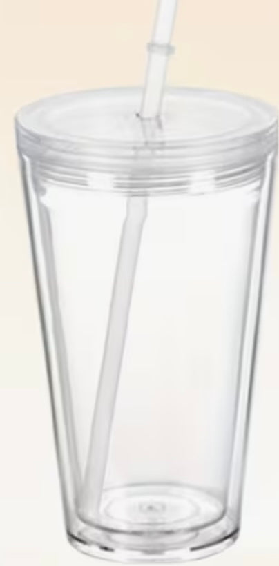 16OZ ACRYLIC SNOW GLOBE CUP TAPERED